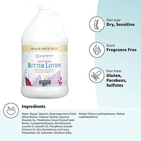 Ginger Lily Farms Botanicals Soothing Butter Lotion for Dry, Sensi...