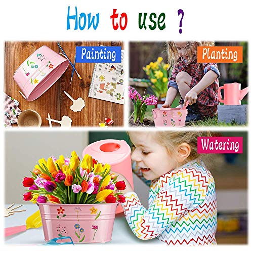 GINMIC Kids Gardening Tools with STEM Learning Guide, Washable Apr...