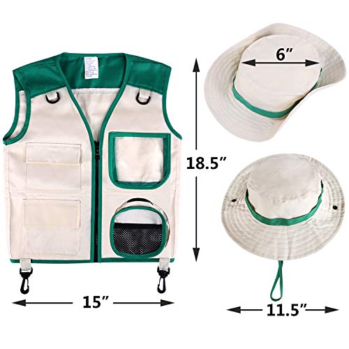 Safari Costume Cargo Vest and Hat for Kids, Outdoor Explorer Kits ...