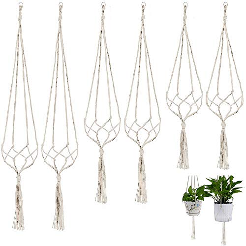 6 Pack Plant Hangers, Hanging Plant Holder Hanging Planter Stand D...