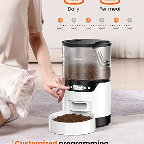 Automatic Cat Feeder, Timed Cat Feeder with Adjustable Feeding Sch...