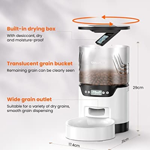 Automatic Cat Feeder, Timed Cat Feeder with Adjustable Feeding Sch...