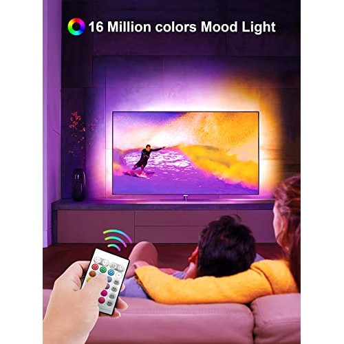 GIPOYENT Music Sync LED Backlight Strip for 45-75 Inch Home Theate...