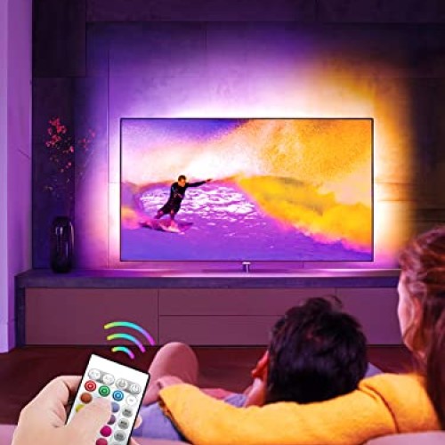 GIPOYENT Music Sync LED Backlight Strip for 45-75 Inch Home Theate...