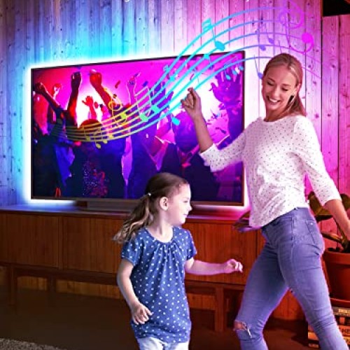 GIPOYENT Music Sync LED Backlight Strip for 45-75 Inch Home Theate...