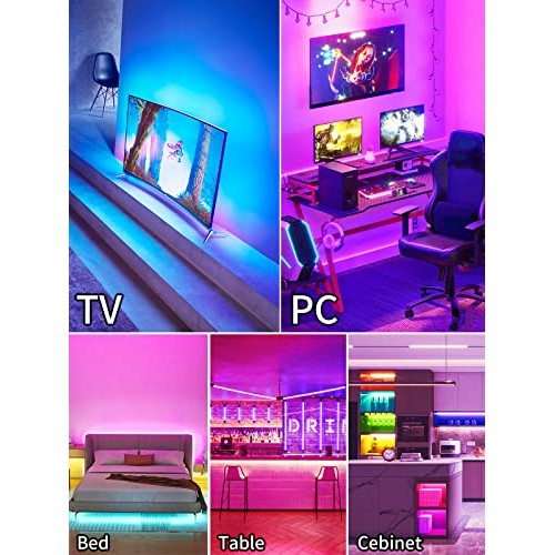 GIPOYENT Music Sync LED Backlight Strip for 45-75 Inch Home Theate...