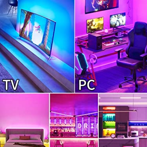 GIPOYENT Music Sync LED Backlight Strip for 45-75 Inch Home Theate...