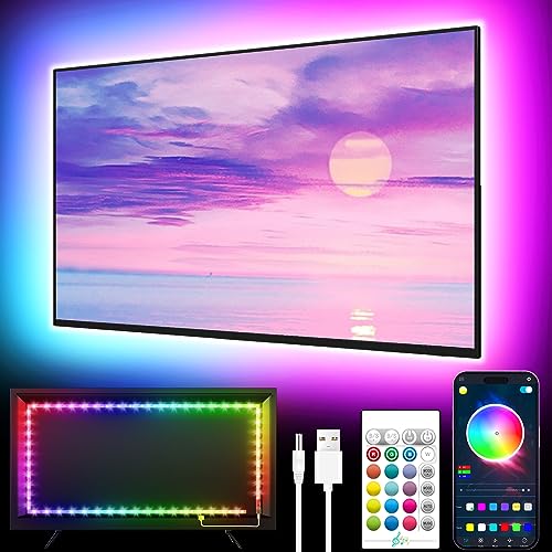 GIPOYENT Music Sync LED Backlight Strip for 45-75 Inch Home Theate...