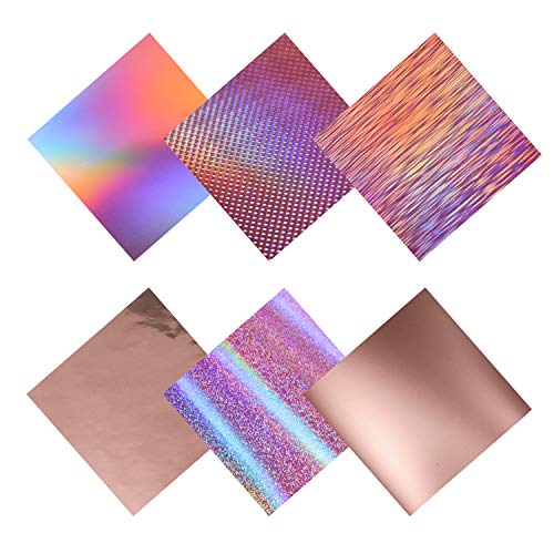 Rose Gold Vinyl,Holographic Opal Chrome Rose Gold Adhesive Craft V...