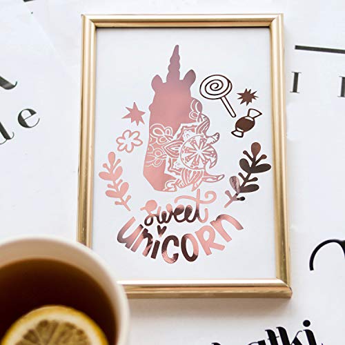 Rose Gold Vinyl,Holographic Opal Chrome Rose Gold Adhesive Craft V...