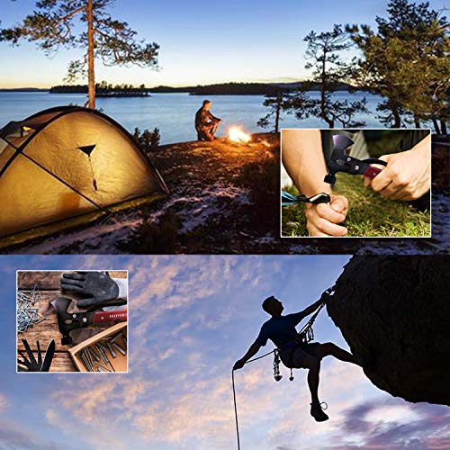 18-in-1 Hammer Tool, Foldable Black Oxide Multitool, Portable Stai...