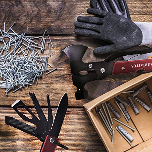 18-in-1 Hammer Tool, Foldable Black Oxide Multitool, Portable Stai...