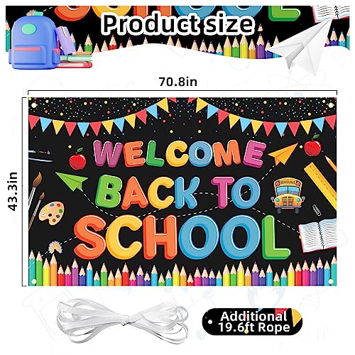 72 x 44 Inch Welcome Back to School Banner - First Day of School H...