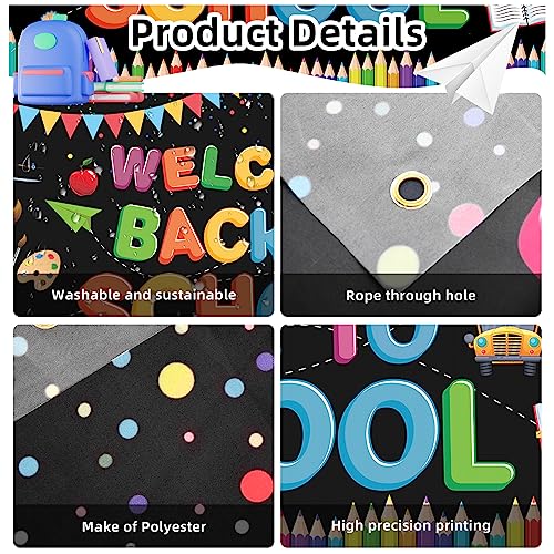 72 x 44 Inch Welcome Back to School Banner - First Day of School H...