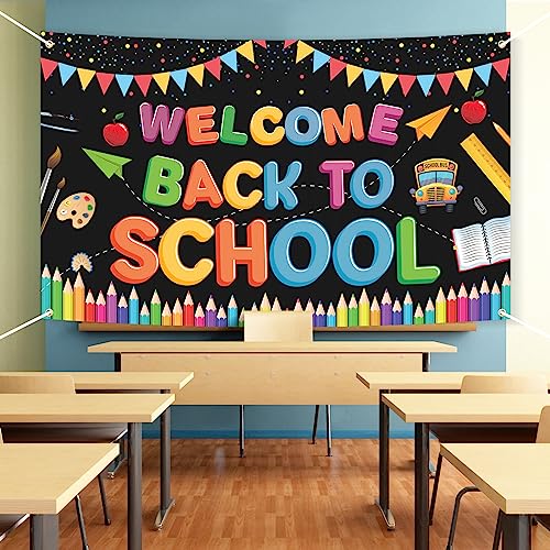 72 x 44 Inch Welcome Back to School Banner - First Day of School H...