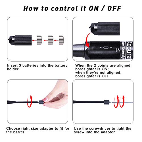 Give Me Bore Sight Kit Red Boresighters for .22 to .50 Caliber Rif...