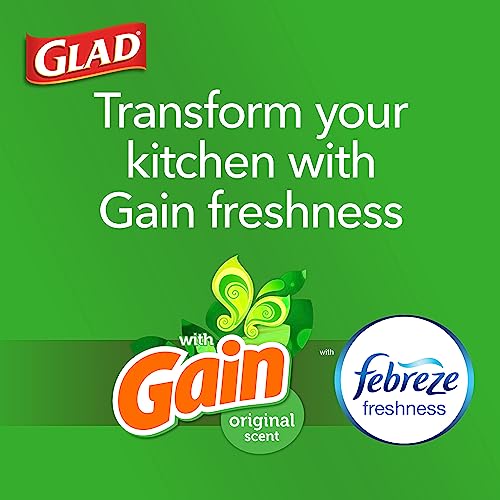 Glad Medium Drawstring Trash Bags, 8 Gal, Gain Original Scent with...