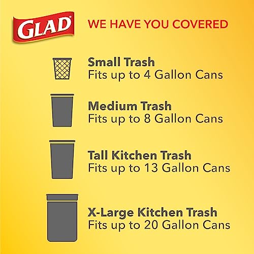 Glad Medium Drawstring Trash Bags, 8 Gal, Gain Original Scent with...