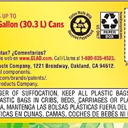 Glad Medium Drawstring Trash Bags, 8 Gal, Gain Original Scent with...