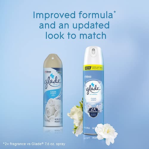 Glade Air Freshener Room Spray, Clean Linen, 8.3 oz, 6 Count