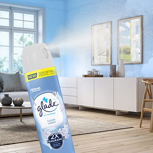 Glade Air Freshener Room Spray, Clean Linen, 8.3 oz, 6 Count