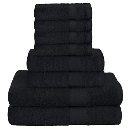 GLAMBURG Ultra Soft 8-Piece Towel Set - 100% Pure Ringspun Cotton,...