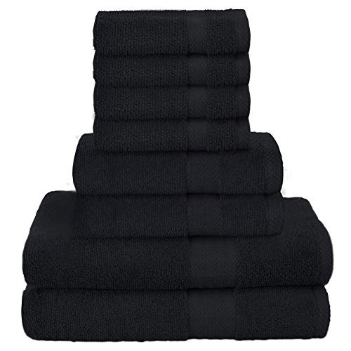 GLAMBURG Ultra Soft 8-Piece Towel Set - 100% Pure Ringspun Cotton,...