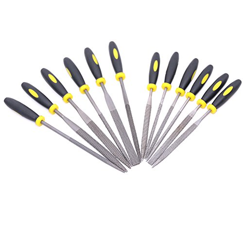 Glarks 12pcs Mini Assorted Wood Rasp Set include Brush and Storage...