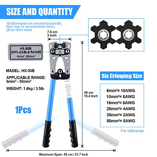 Glarks 2Pcs Wire Crimper Terminal Crimping Tool Cable Lug Crimper ...