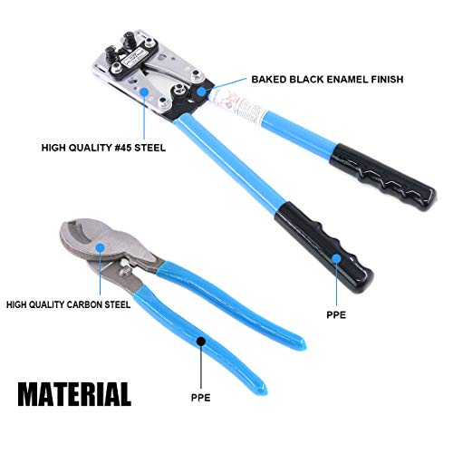Glarks 2Pcs Wire Crimper Terminal Crimping Tool Cable Lug Crimper ...