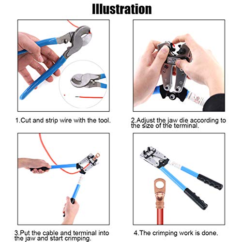 Glarks 2Pcs Wire Crimper Terminal Crimping Tool Cable Lug Crimper ...