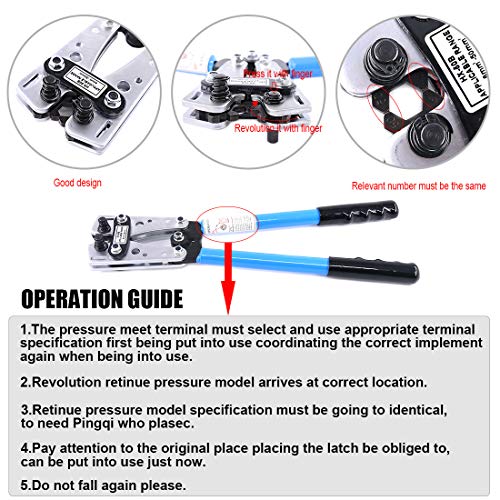 Glarks 2Pcs Wire Crimper Terminal Crimping Tool Cable Lug Crimper ...
