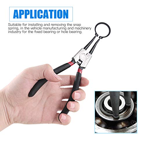 Glarks 4 Piece 7-Inch Internal / External Snap Ring Pliers Set