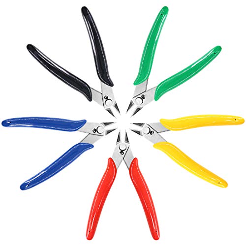 Glarks 5Pcs 5 Color Wire Flush Cutter Internal Spring 5 Inch Preci...