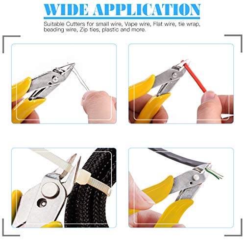 Glarks 5Pcs 5 Color Wire Flush Cutter Internal Spring 5 Inch Preci...