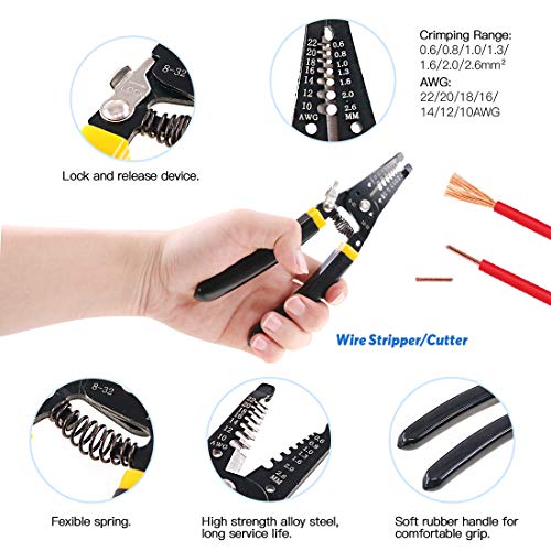 Glarks Professional Self-Adjustable Ratchet Wire Crimping Pliers A...