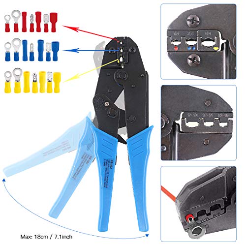 Glarks Professional Self-Adjustable Ratchet Wire Crimping Pliers A...