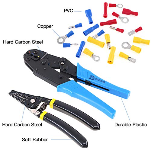 Glarks Professional Self-Adjustable Ratchet Wire Crimping Pliers A...