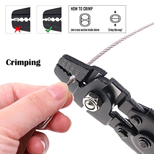 Glarks Up To 2.2mm Wire Rope Crimping Tool Wire Rope Swager Crimpe...