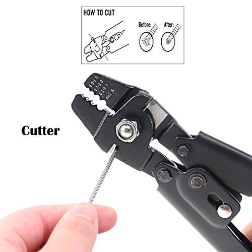 Glarks Up To 2.2mm Wire Rope Crimping Tool Wire Rope Swager Crimpe...
