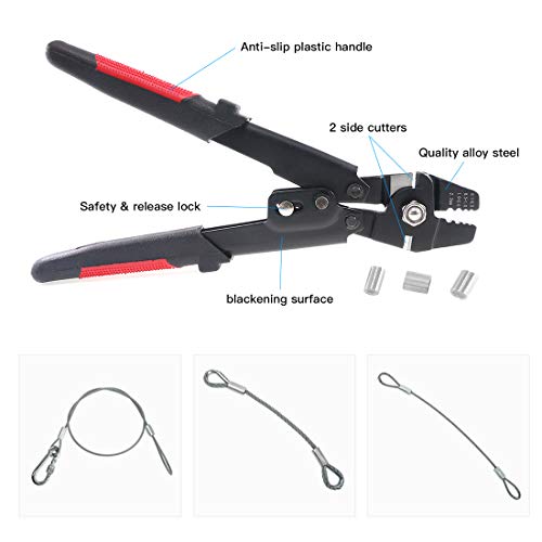 Glarks Up To 2.2mm Wire Rope Crimping Tool Wire Rope Swager Crimpe...
