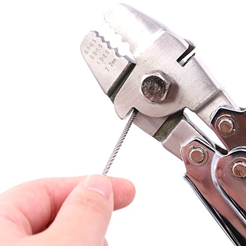 Glarks Up To 2.2mm Wire Rope Crimping Tool With 150Pcs 3 Size Alum...