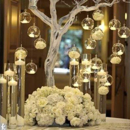 Hanging Tealight Candle Holder Glass Globes Terrarium Orbs 6 Pcs P...