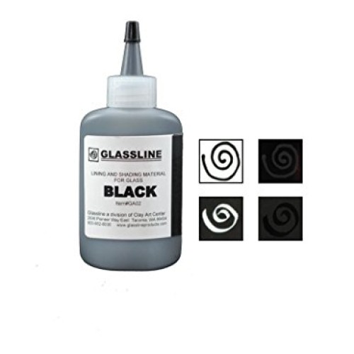 Black GLASSLINE FUSING PAINT PEN 2 oz Bottle
