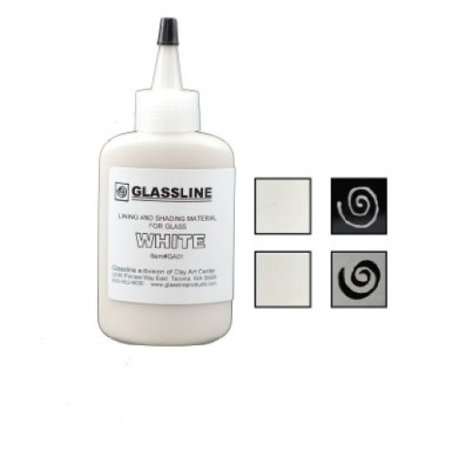 White GLASSLINE FUSING Paint Pen 2 oz Bottle
