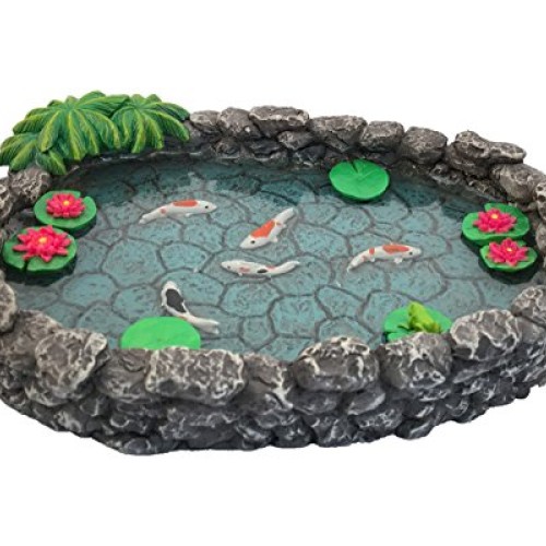 GlitZGlam KOI Miniature Pond - Koi Pond for a Fairy Garden. A Mini...