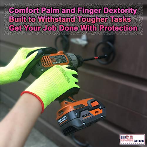 Nitrile Latex Rubber Coated Safety Work Gloves, Nylon Knit, Textur...