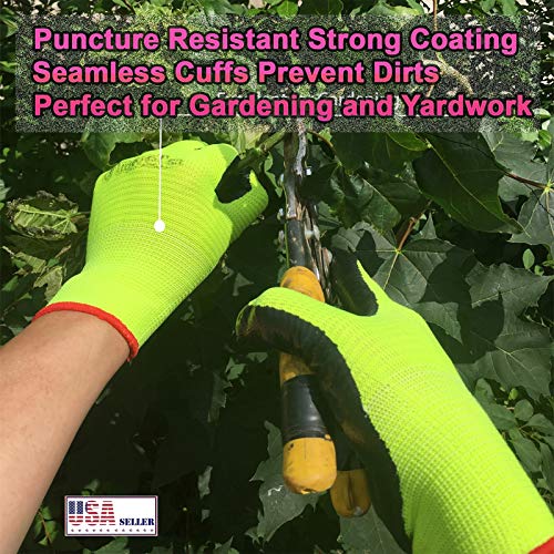 Nitrile Latex Rubber Coated Safety Work Gloves, Nylon Knit, Textur...