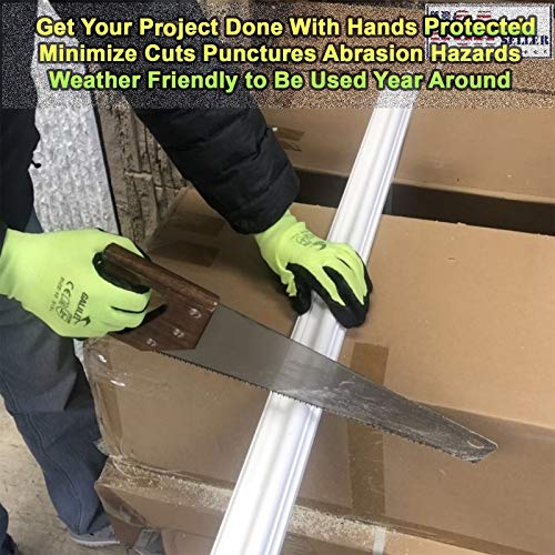 Nitrile Latex Rubber Coated Safety Work Gloves, Nylon Knit, Textur...