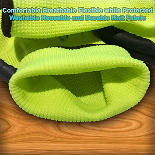 Nitrile Latex Rubber Coated Safety Work Gloves, Nylon Knit, Textur...